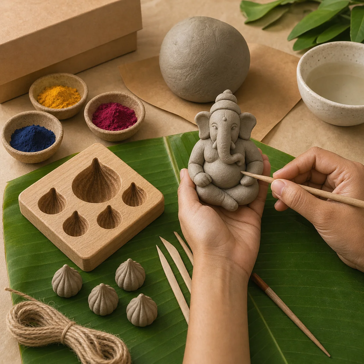 DIY Clay Ganesha and Modak Kit